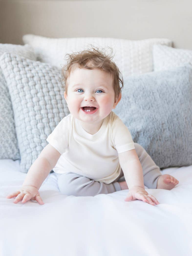 Organic Baby and Kids Classic Crew Neck Tee - Natural