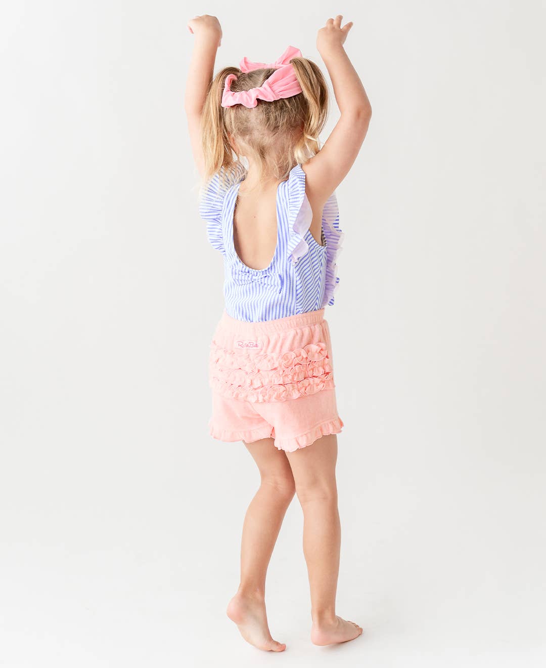 Girls Periwinkle Blue Seersucker Waterfall One Piece