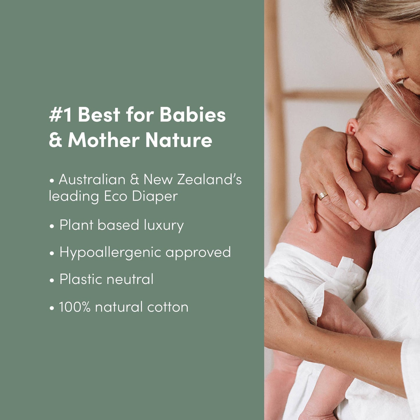 Plant based USA Cotton Eco Diaper Size 2 Infant 11-18lb