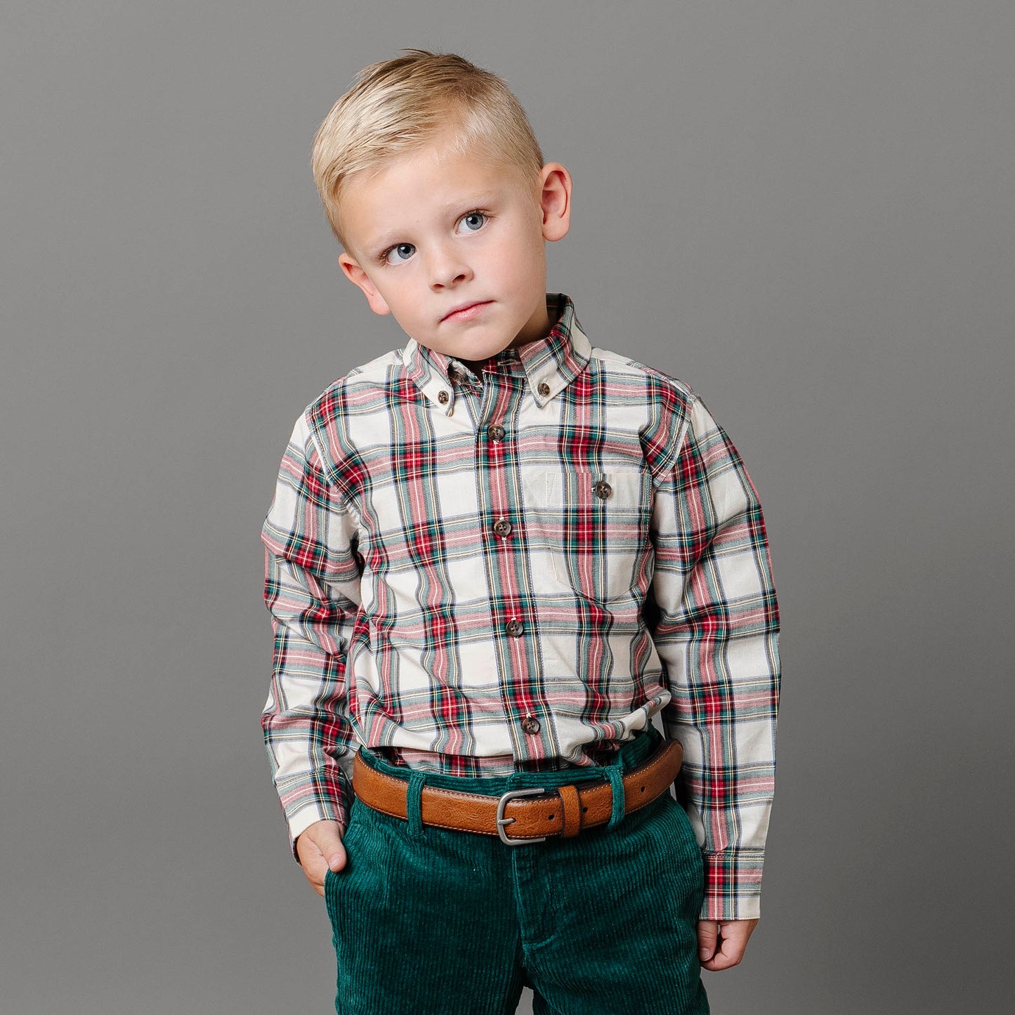 Stretch Poplin Button Down Shirt - Baby