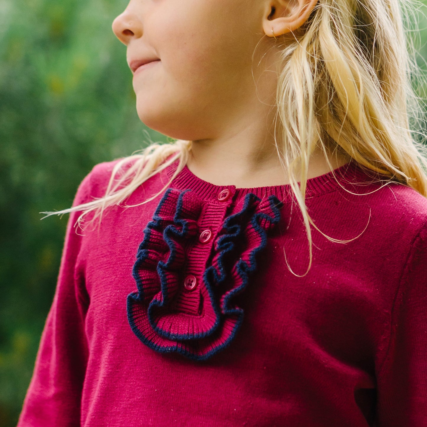 Organic Ruffle Sweater Henley - Baby