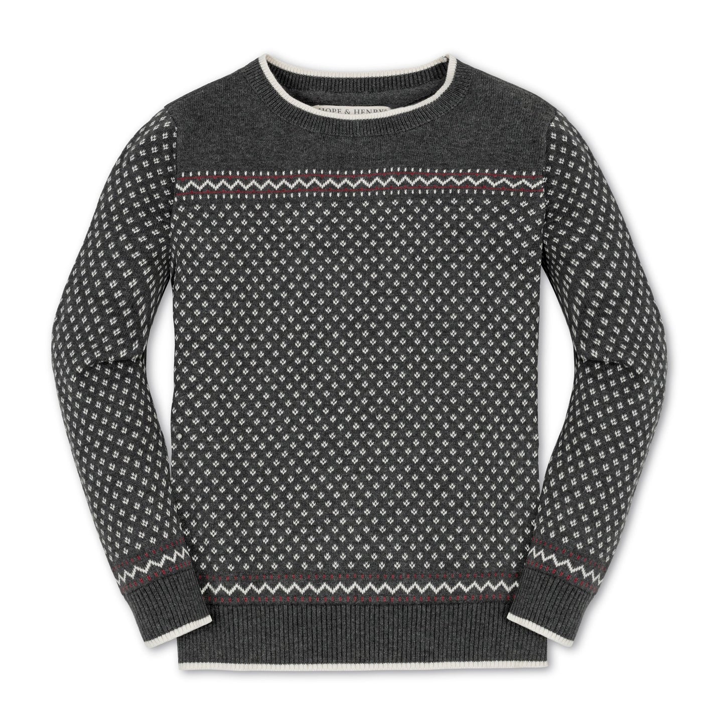 Organic Intarsia Crew Neck Sweater - Baby