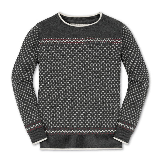 Organic Intarsia Crew Neck Sweater - Baby
