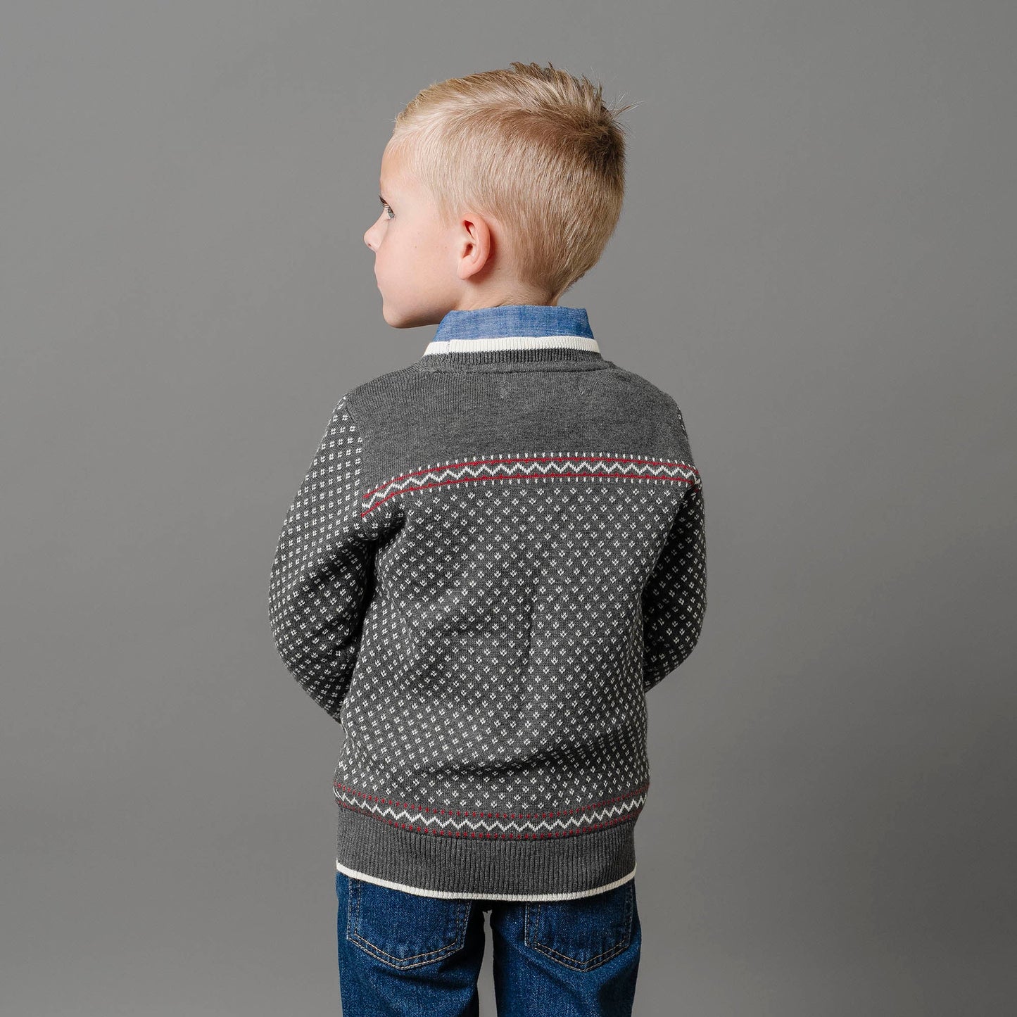 Organic Intarsia Crew Neck Sweater - Baby
