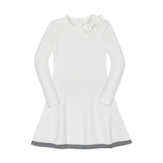 Organic Mock Neck Bow Detail Sweater Dress - Baby