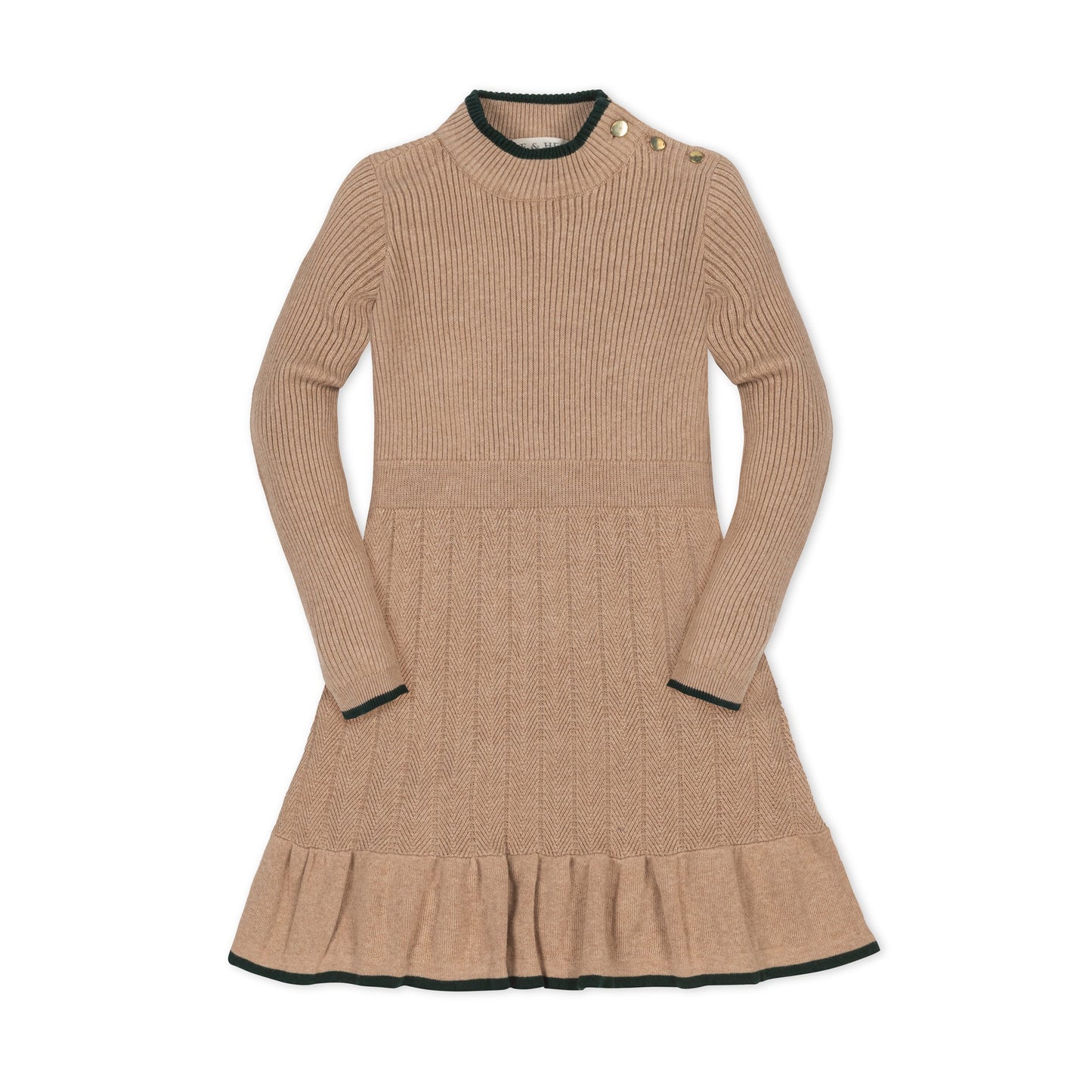 Organic Mock Neck Flounce Sweater Dress - Baby