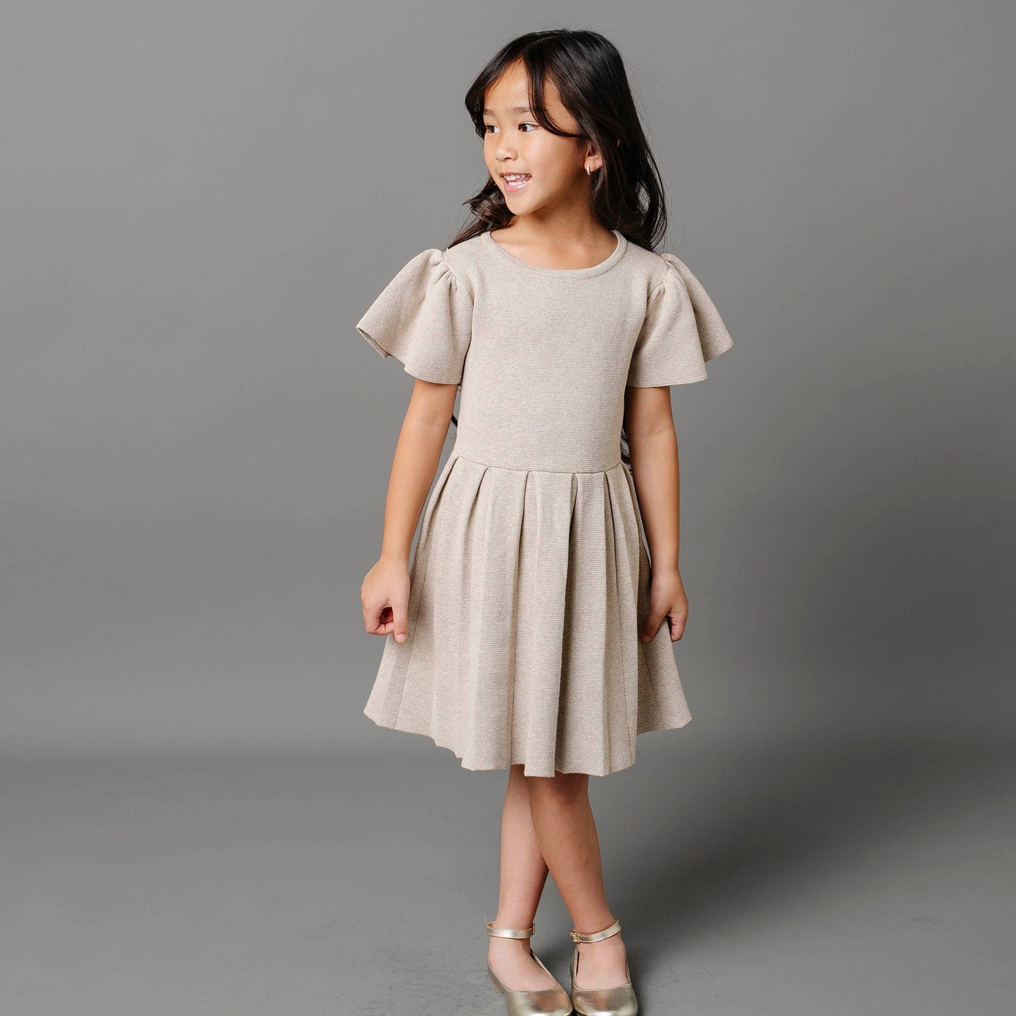 Organic Pleated Sweater Dress - Baby