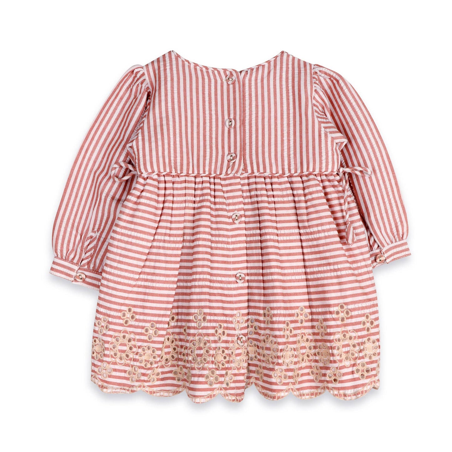Vivienne Striped Embroidered Baby Dress & Bloomer (Organic)