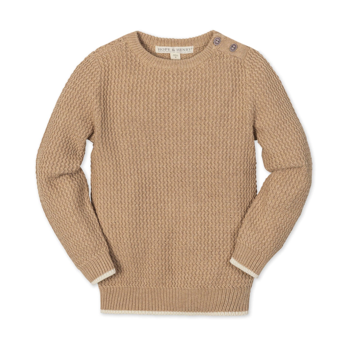 Organic Crewneck Sweater with Buttons