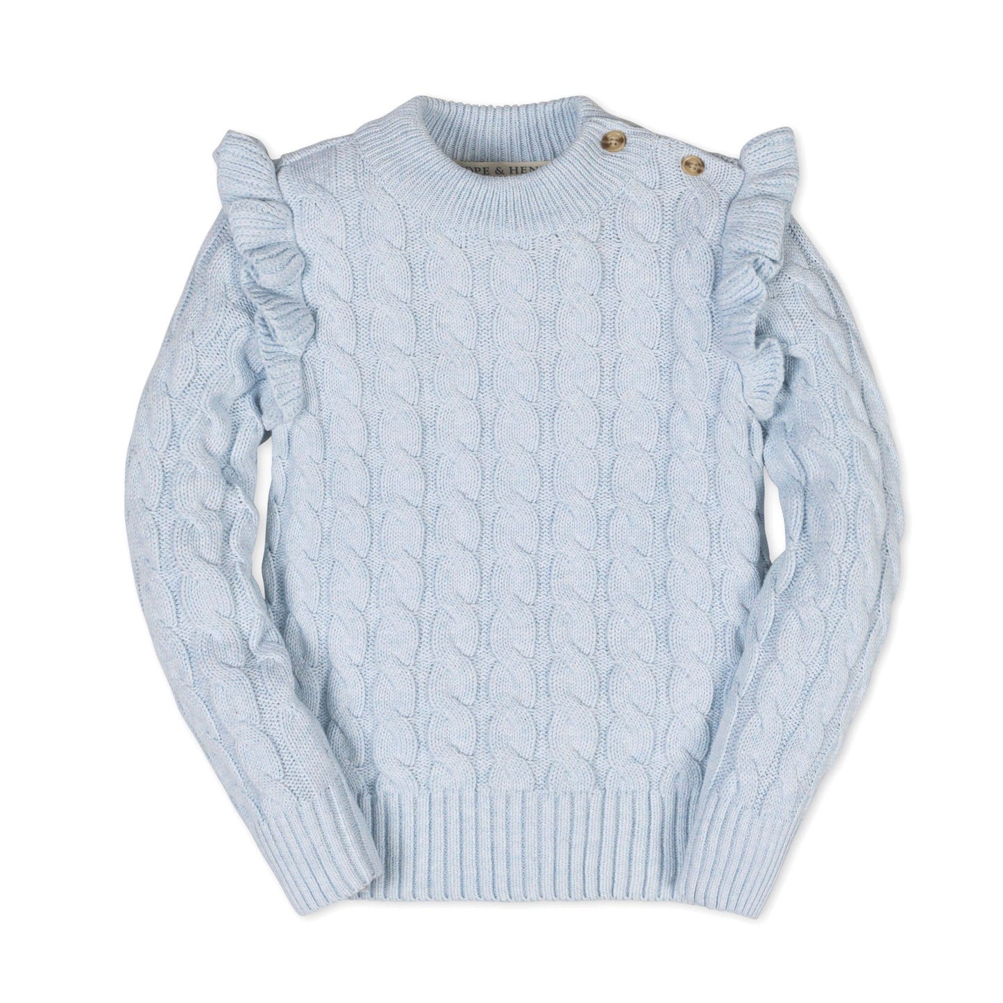 Organic Mock Neck Ruffle Sweater