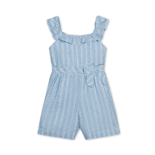Linen Ruffle Collar Romper - Baby