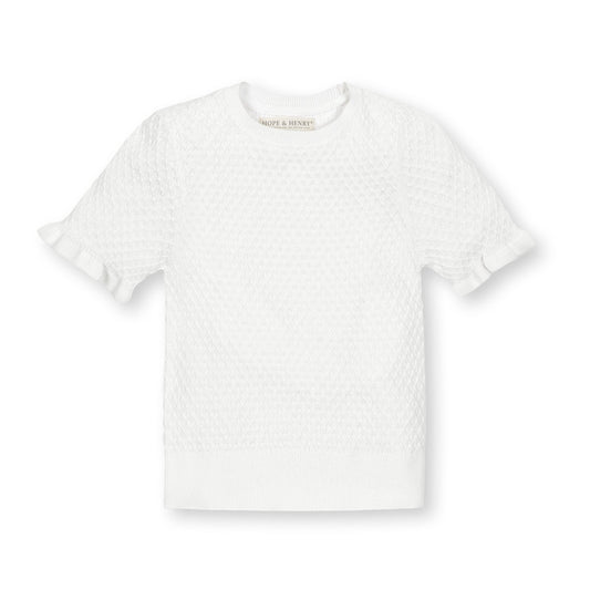 Organic Ruffle Edge Sweater Top