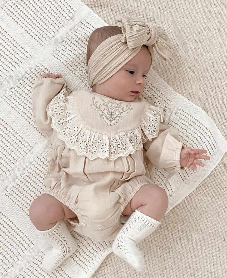 Cable knit Big bow Baby headband