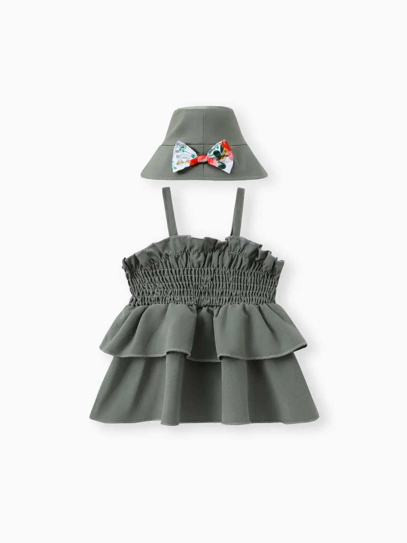 Sunflower Smocking 3pcs Baby Girl Sets in Polyester-Spandex