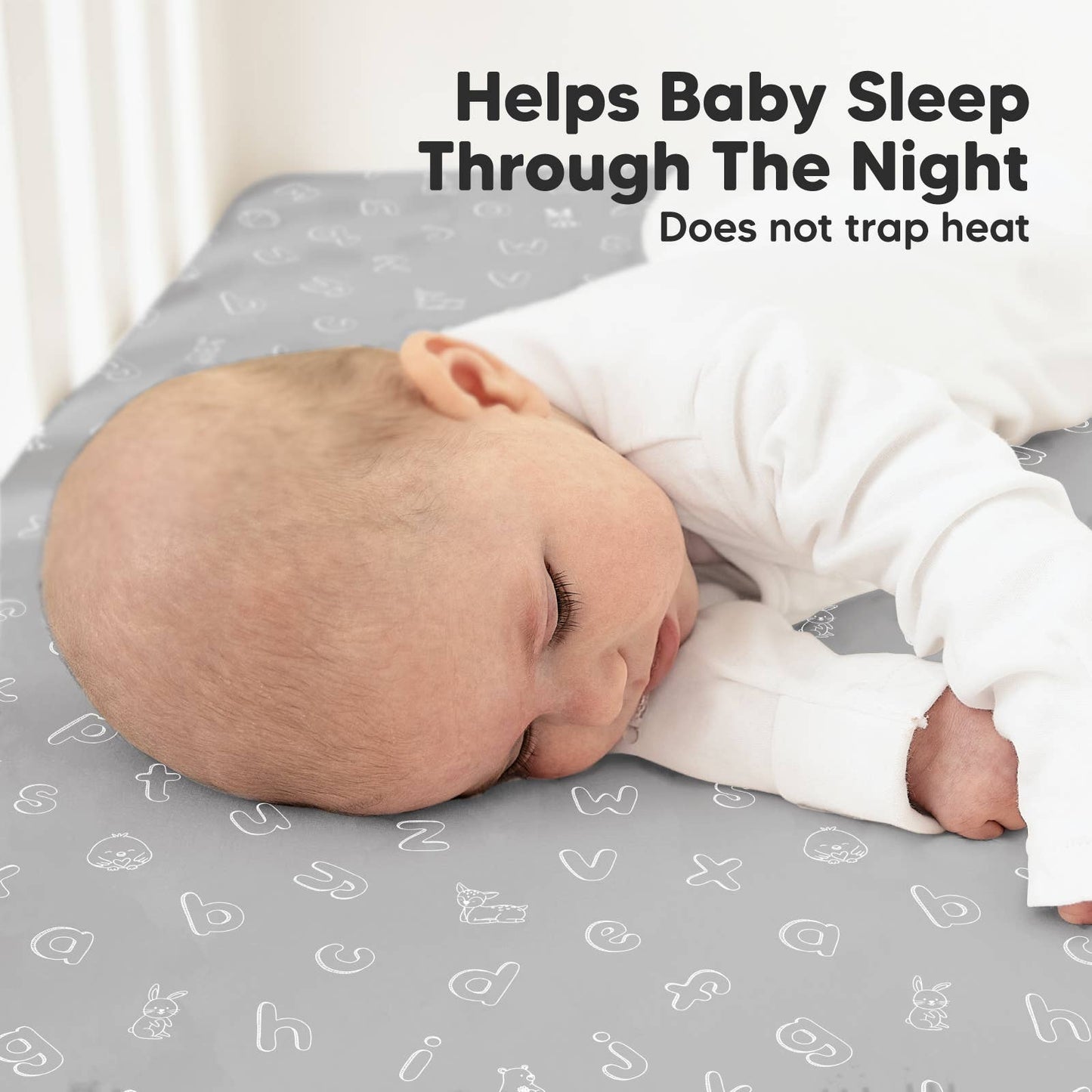 2-pack Organic Cotton Fitted Crib Sheet (ABC Land Cloud)