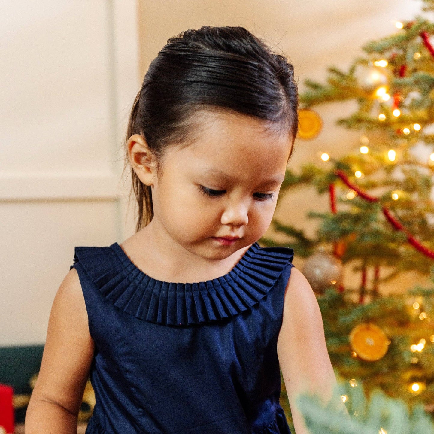 Pleated Collar Party Dress - Made with Organic Cotton