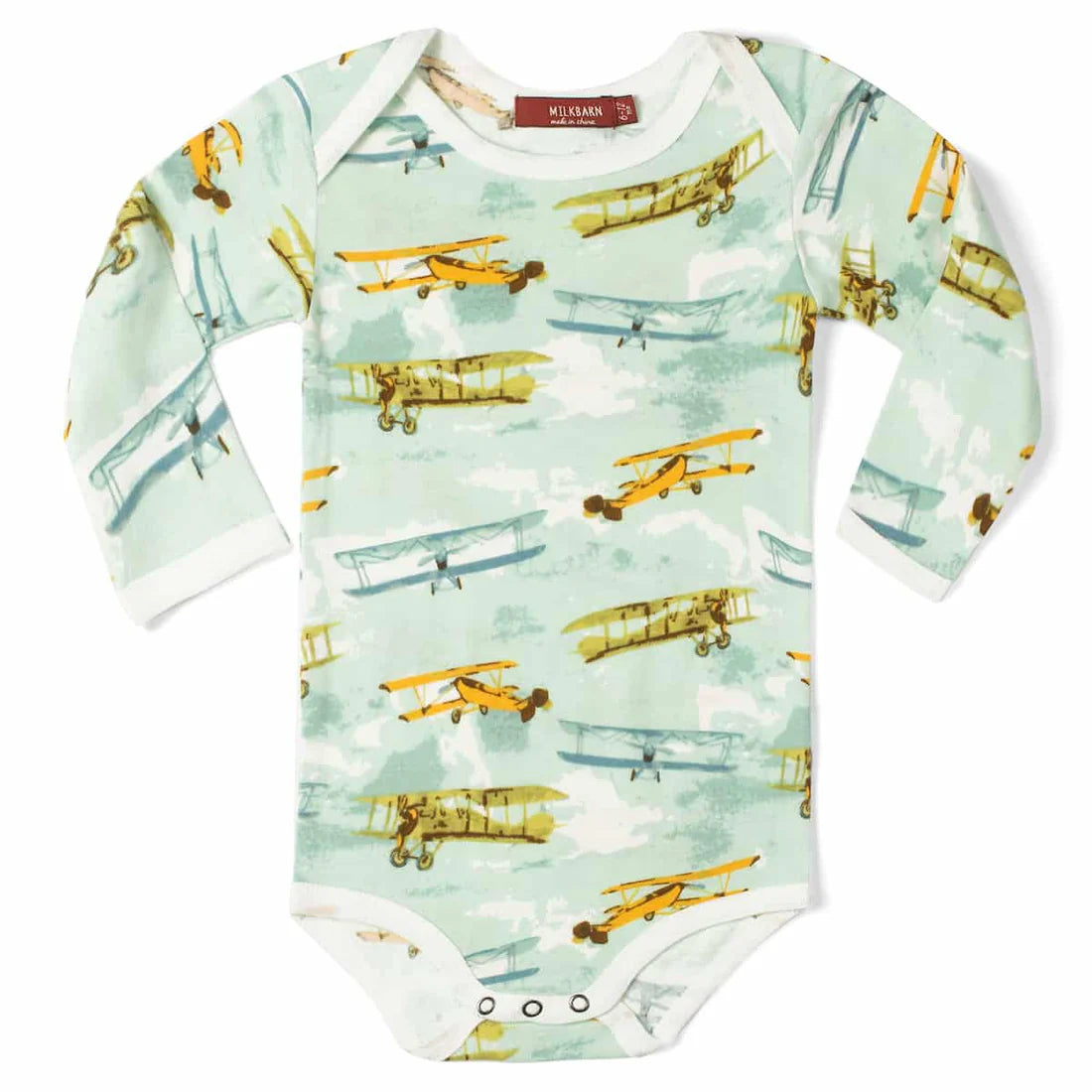 Milkbarn - Organic LS One Piece Vintage Planes