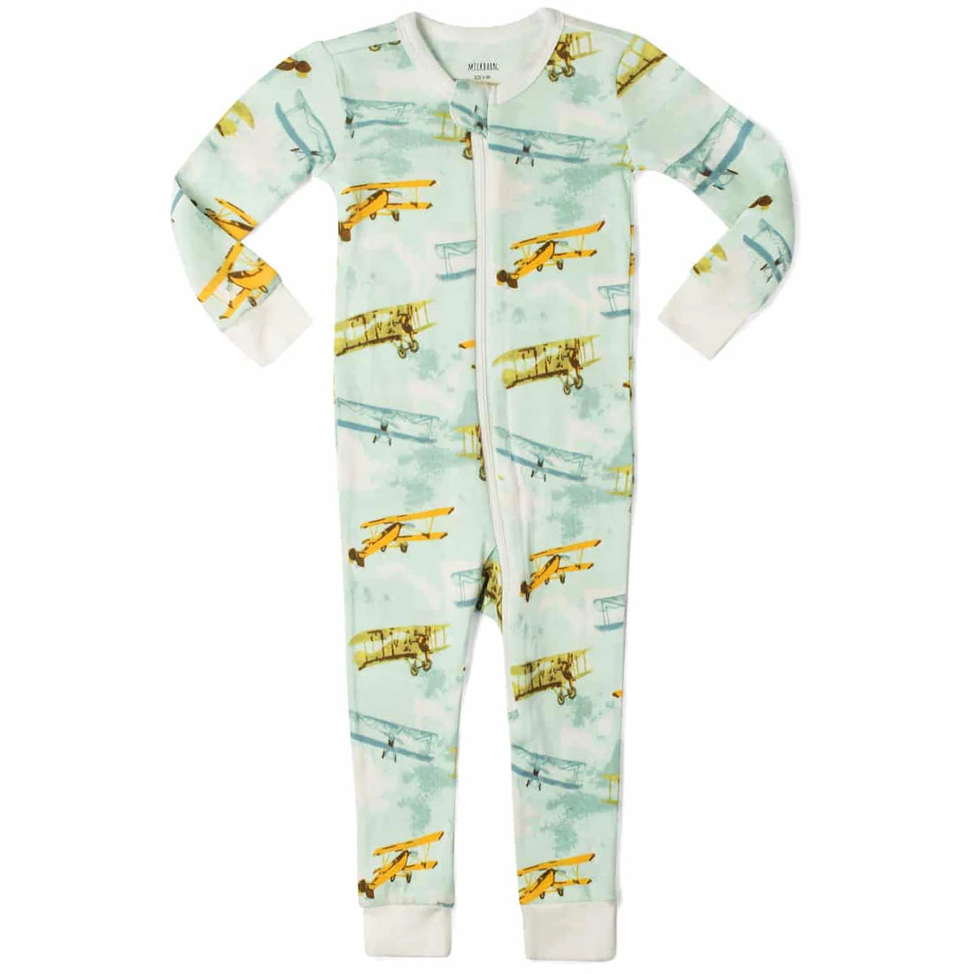 Milkbarn - Vintage Planes Organic Cotton Zipper Pajama