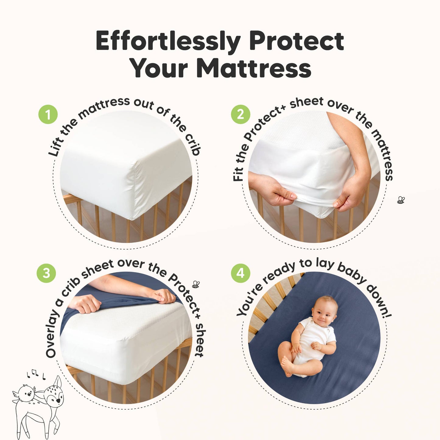 2-pk Quin Protect+ Waterproof Crib Mattress Protector Cover