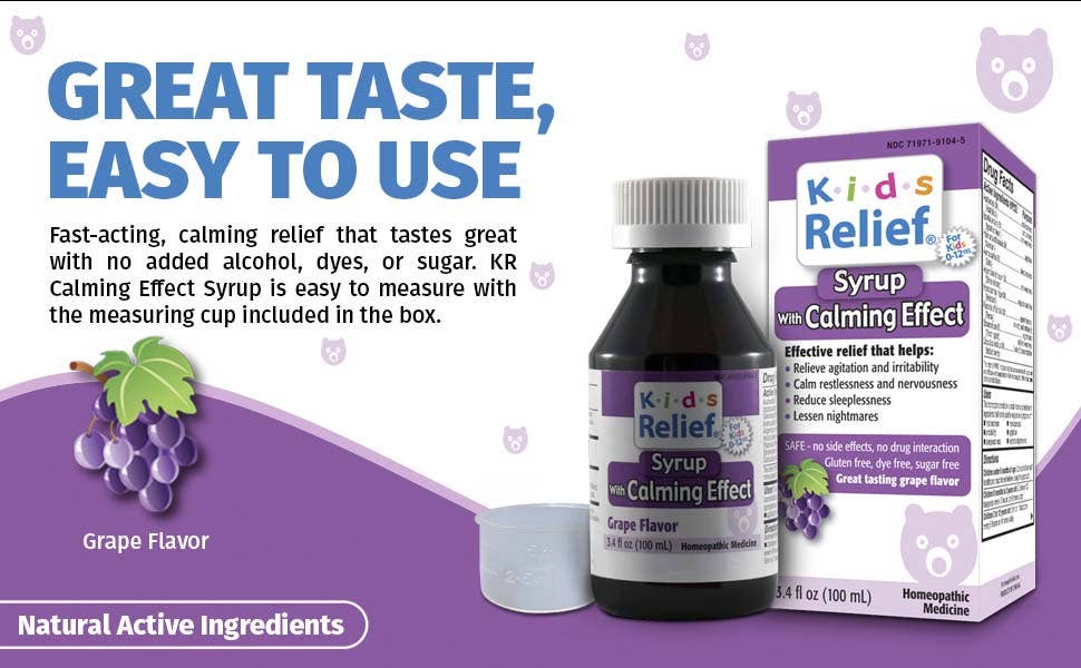 Kids Relief Calming Effect Syrup for Kids 0-12 Years, 3.4 oz