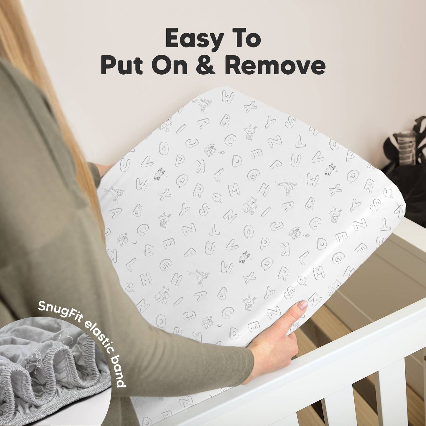 2-pack Organic Cotton Fitted Crib Sheet (ABC Land Cloud)