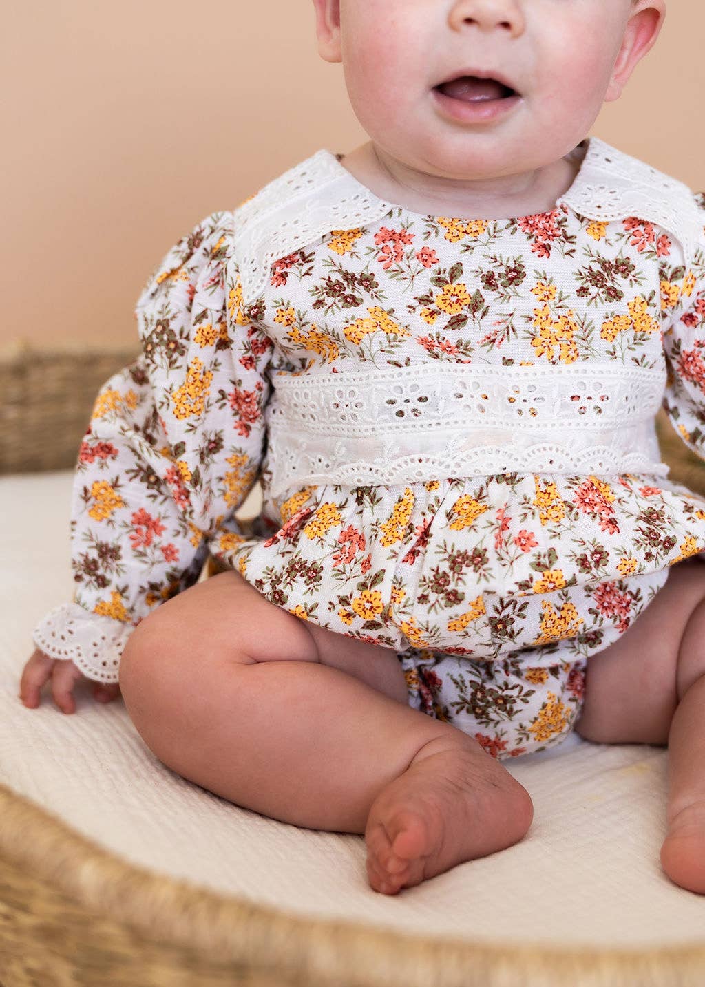 Florecita Floral Baby Romper & Headband Set (Organic Cotton)