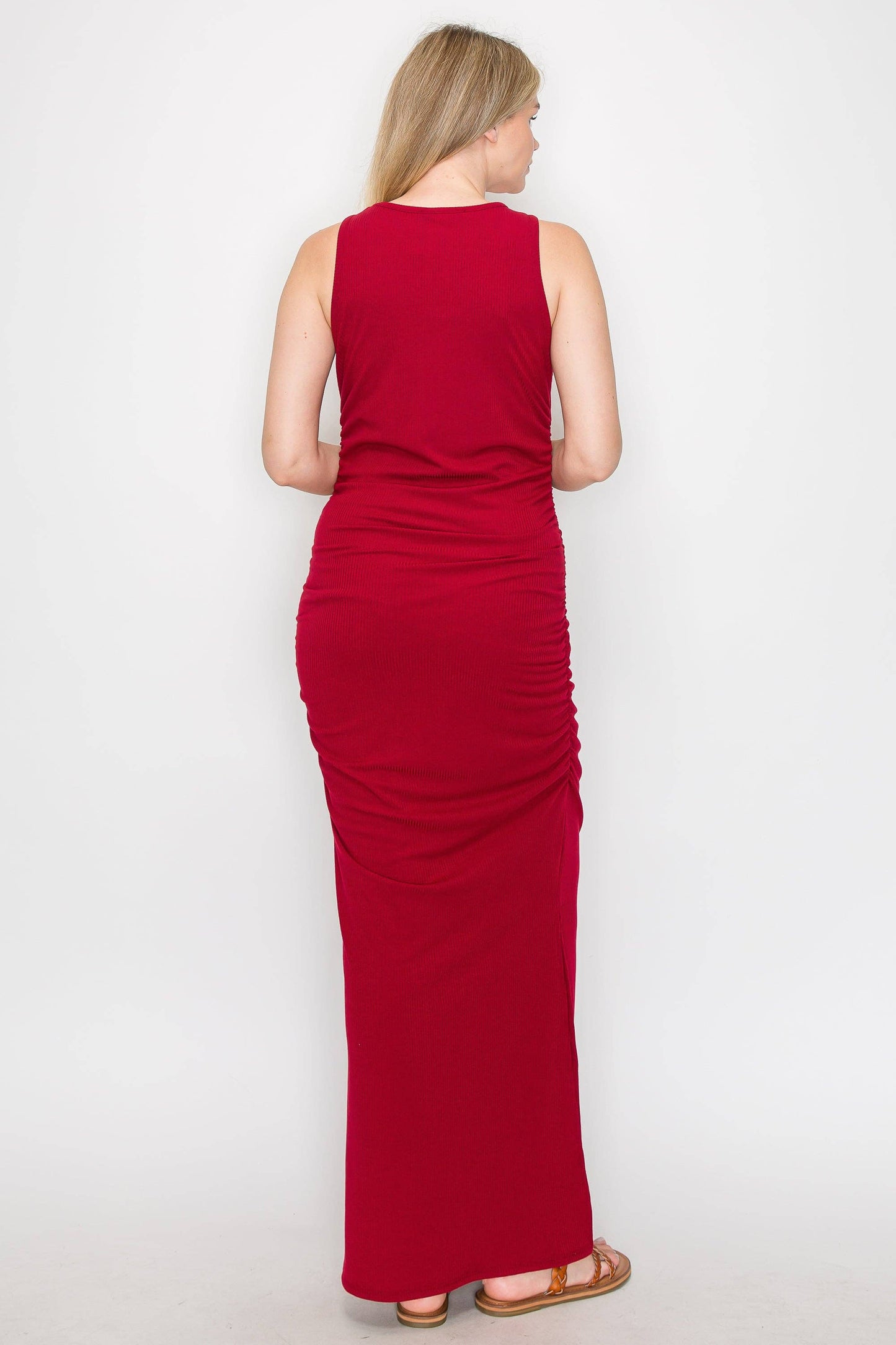 Celestine Tank Ribbed Long Dress W/Side Slit