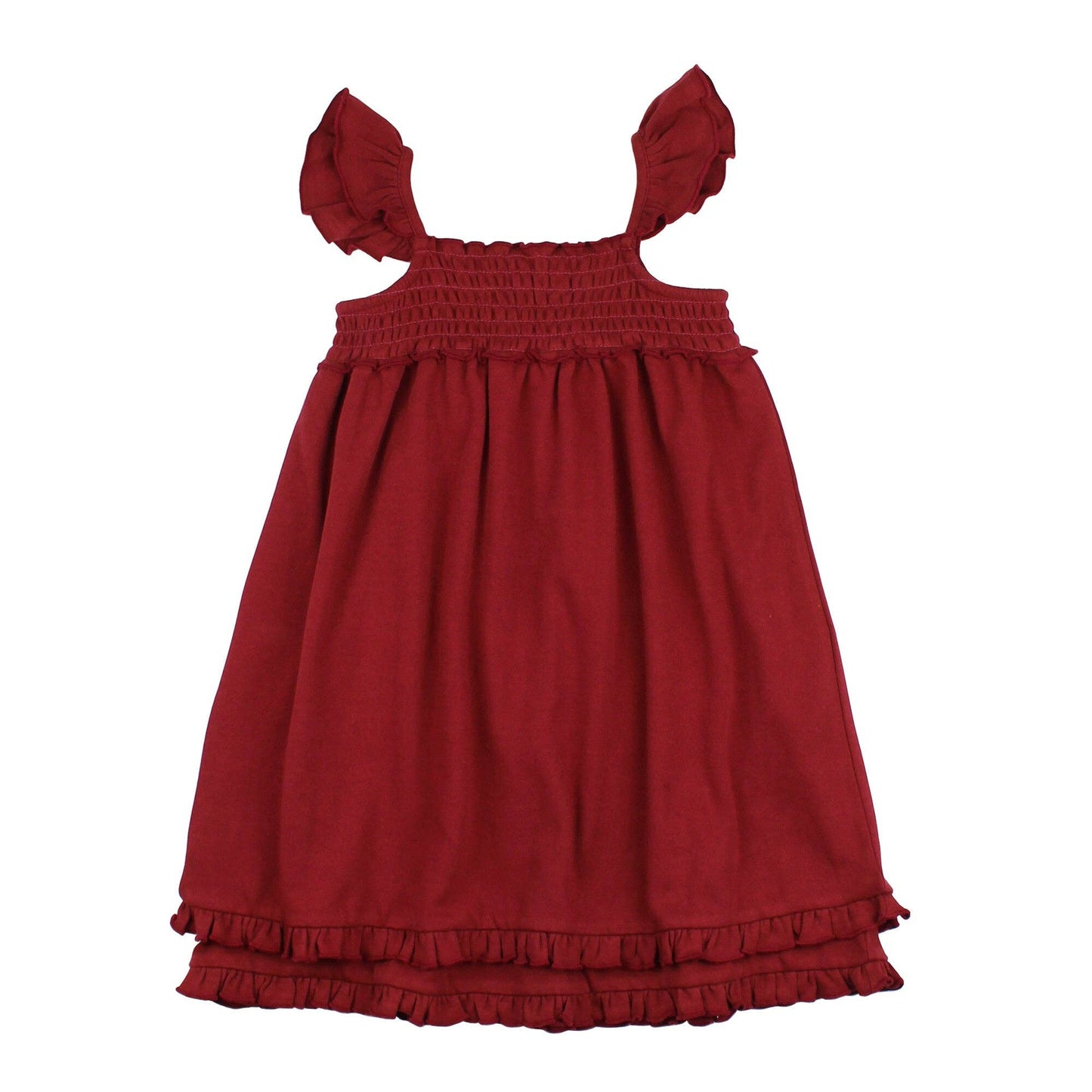 Kids' Organic Smocked Summer Dress in Crimson