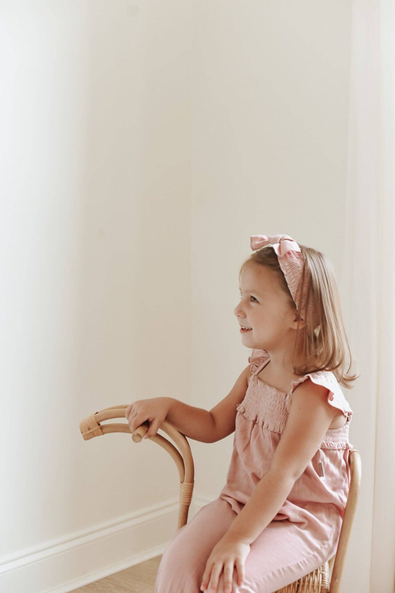 Kid's Organic Muslin Sleeveless Romper in Taffy