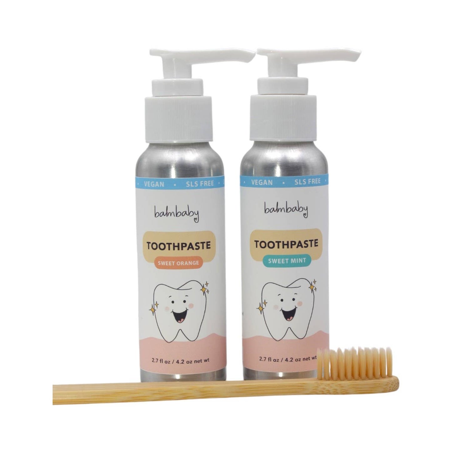 Balm Baby -  All Natural Kids Toothpaste - w/ Pump