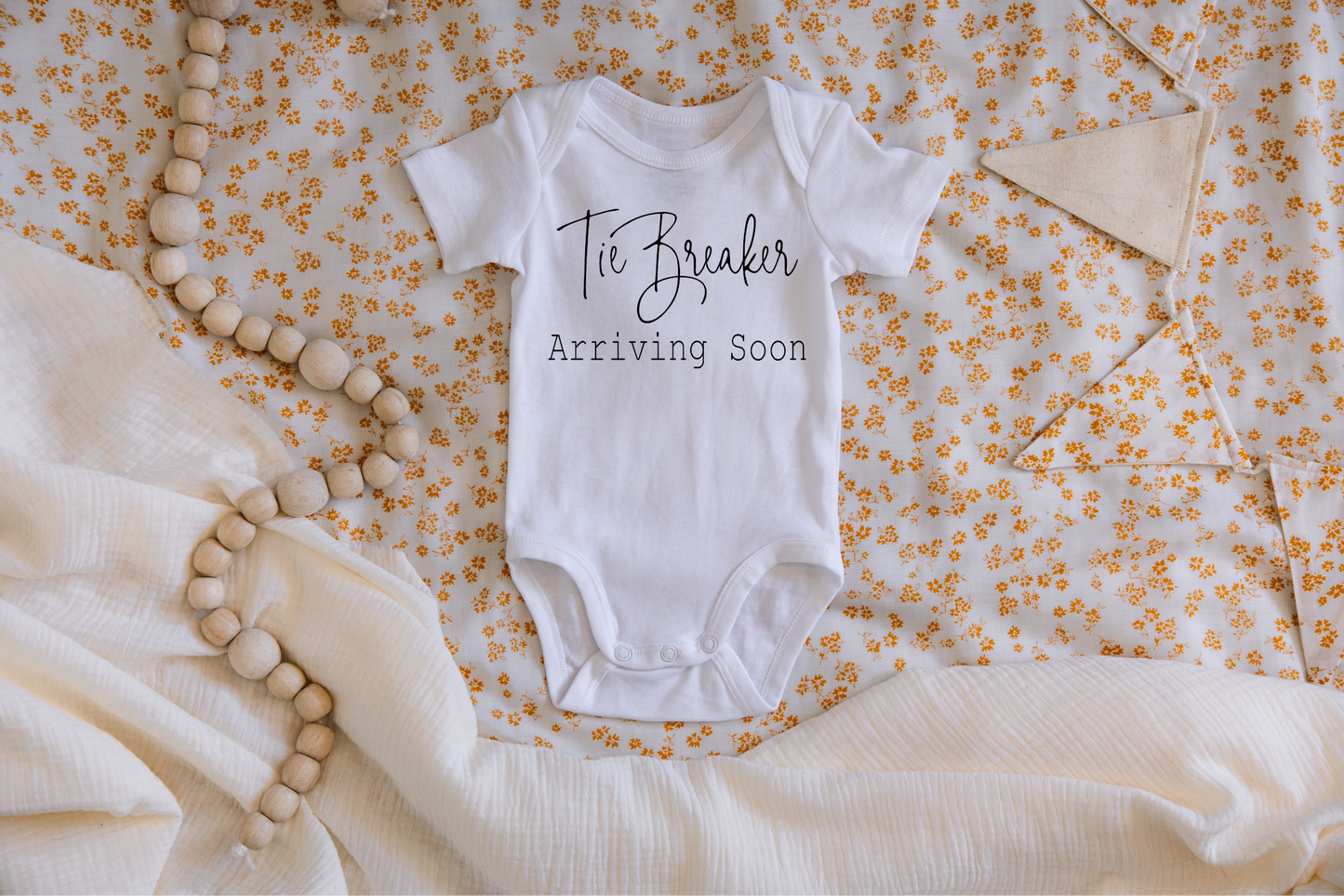 Tie Breaker Pregnancy & Gender Reveal Onesie