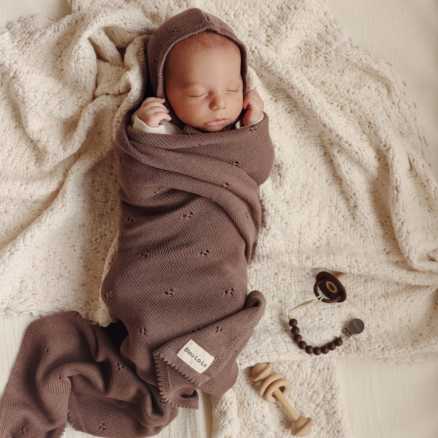 100% Organic Cotton Pointelle Swaddle Receiving Baby Blanket