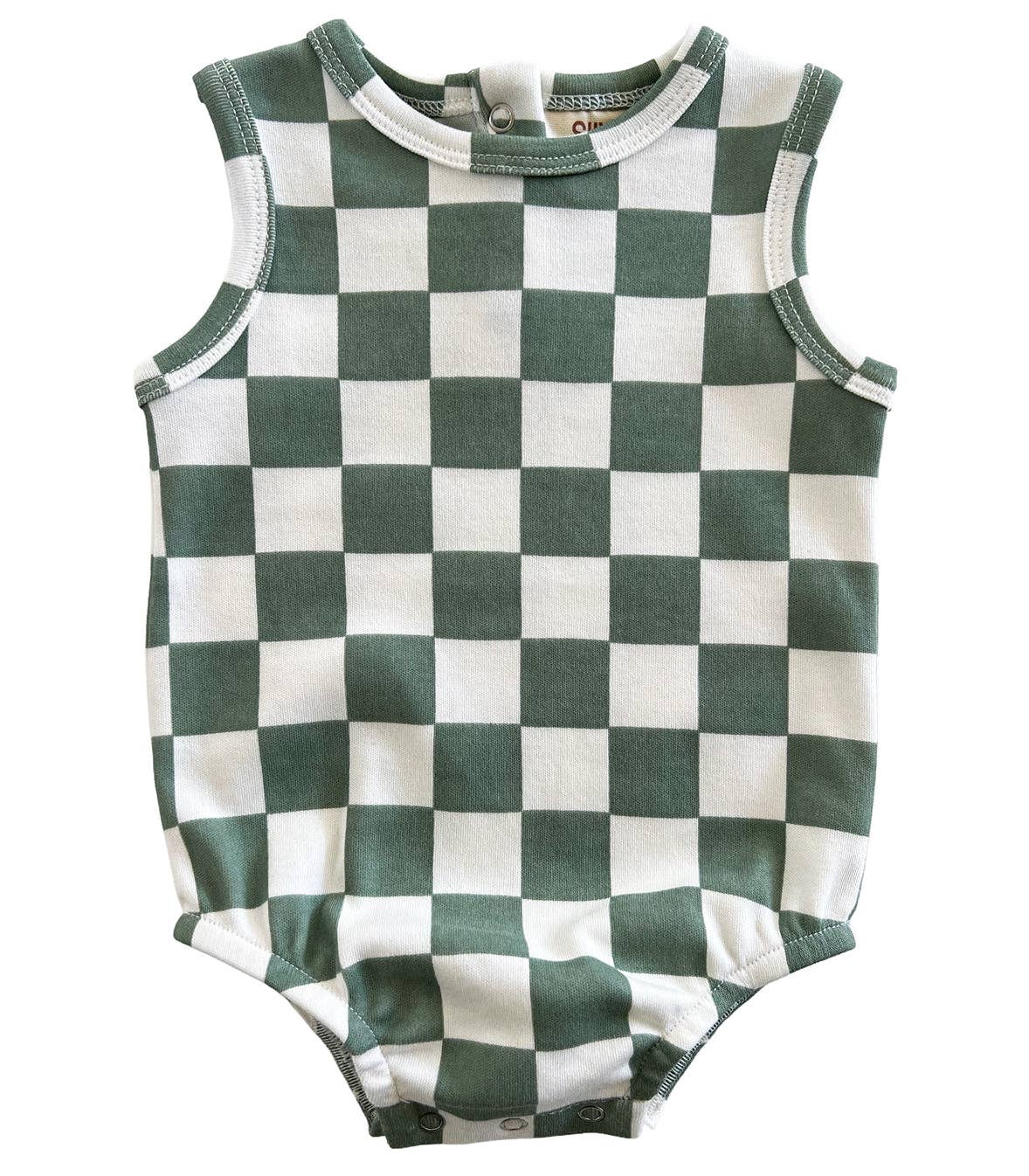 Matcha Milkshake Checkerboard / Organic Dune Bubble (Baby)