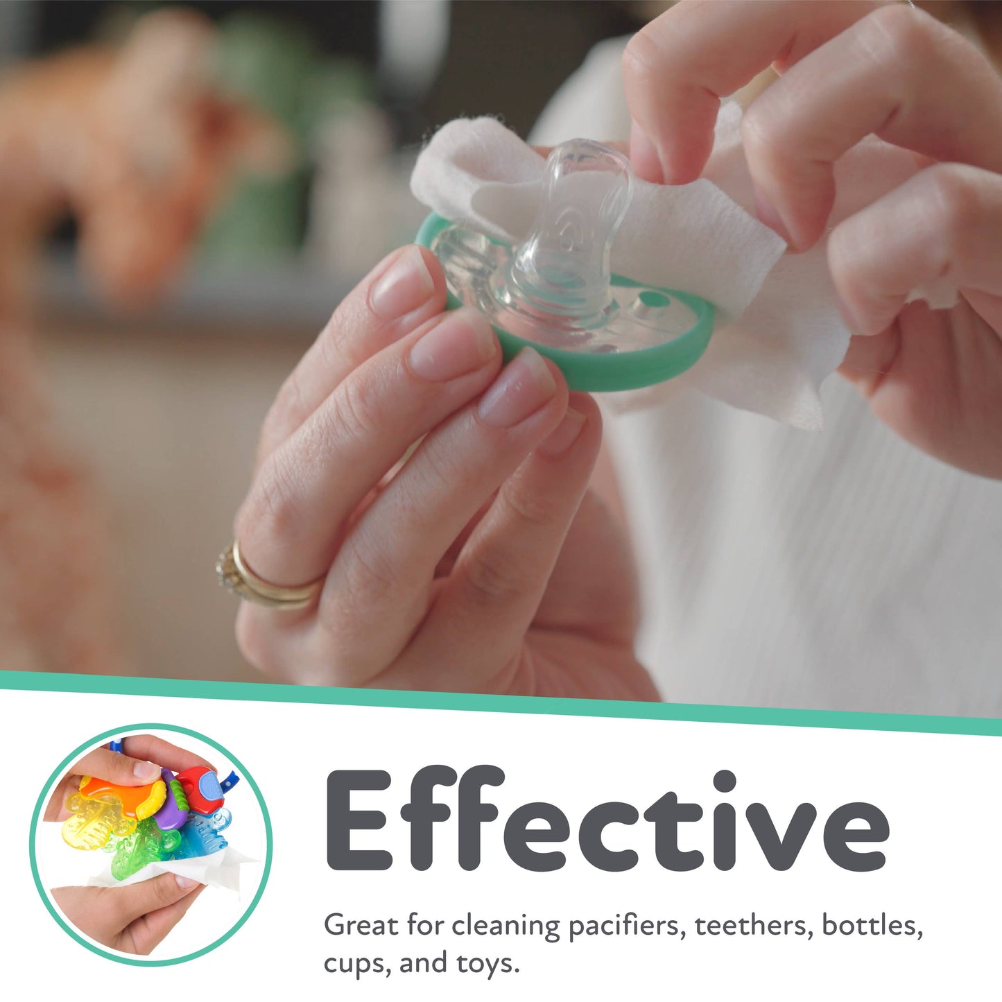 Pacifier and Teether Wipes, Vanilla Milk Flavor, 48 count