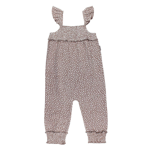Kids' Organic Muslin Sleeveless Romper in Almond Floral
