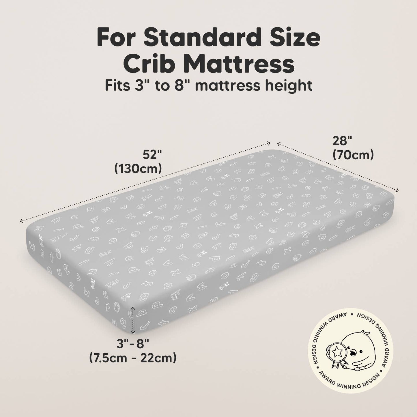 2-pack Organic Cotton Fitted Crib Sheet (ABC Land Cloud)