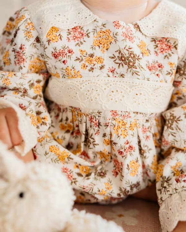 Florecita Floral Baby Romper & Headband Set (Organic Cotton)