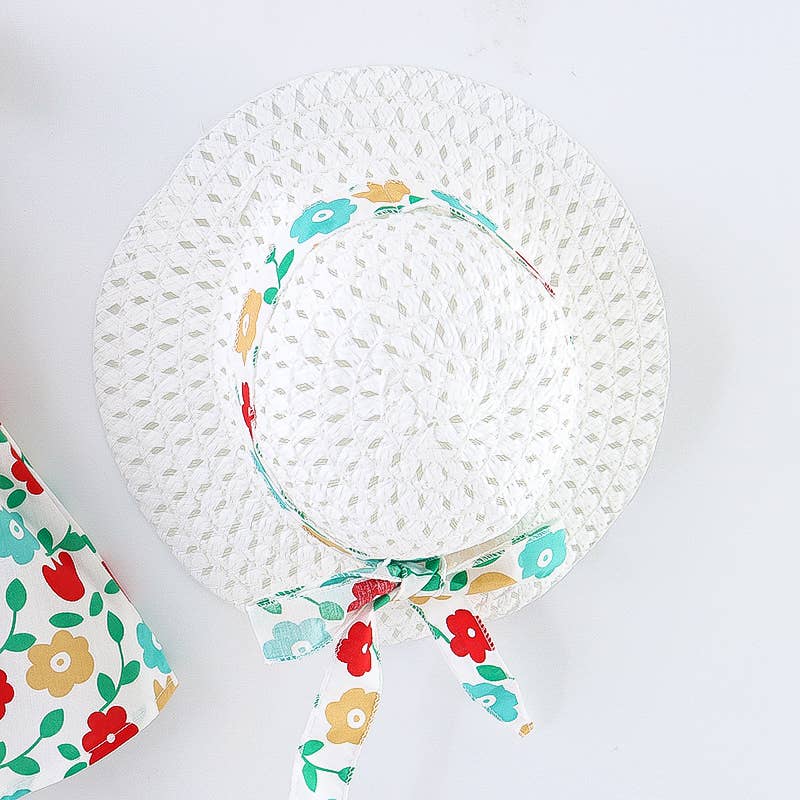 Floral Print Bowknot Sleeveless Baby Dress