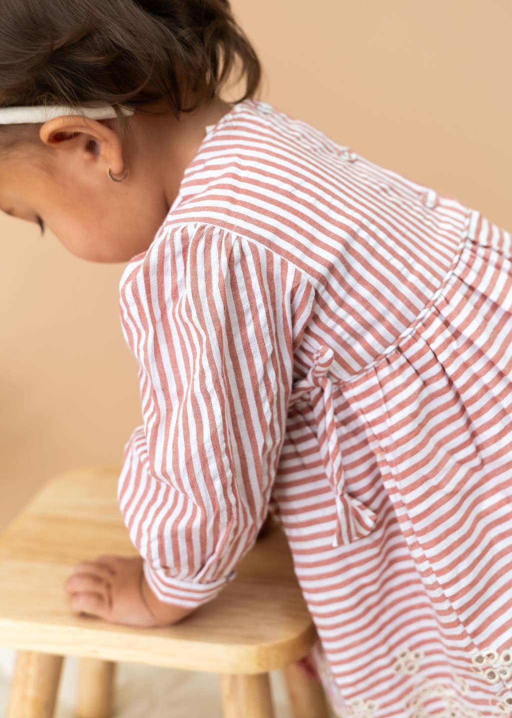 Vivienne Striped Embroidered Baby Dress & Bloomer (Organic)