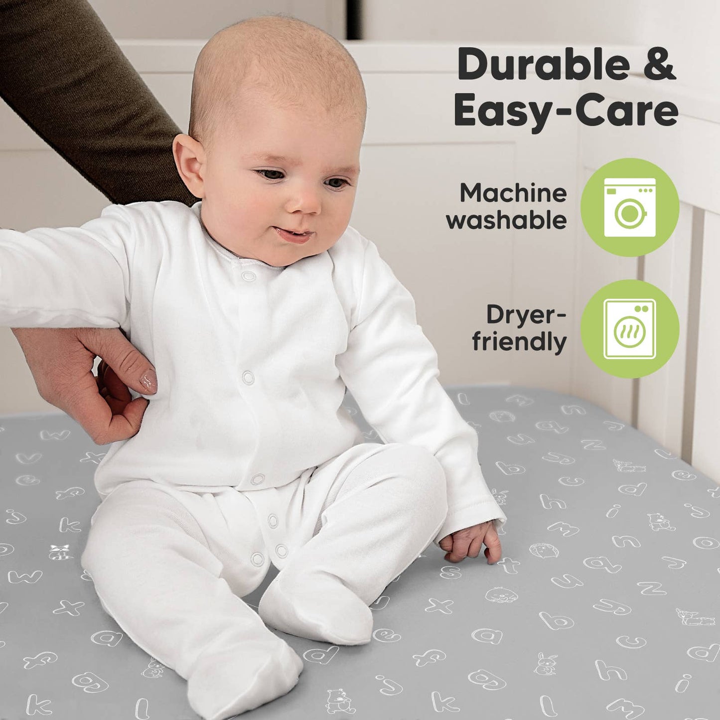 2-pack Organic Cotton Fitted Crib Sheet (ABC Land Cloud)