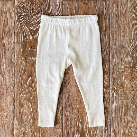 Pointelle Knit Stretch Baby Leggings Pants (Organic Cotton)
