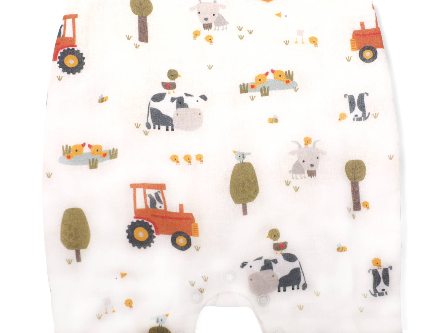 Farm Sleeveless Pocket Baby Short Romper (Organic Muslin)