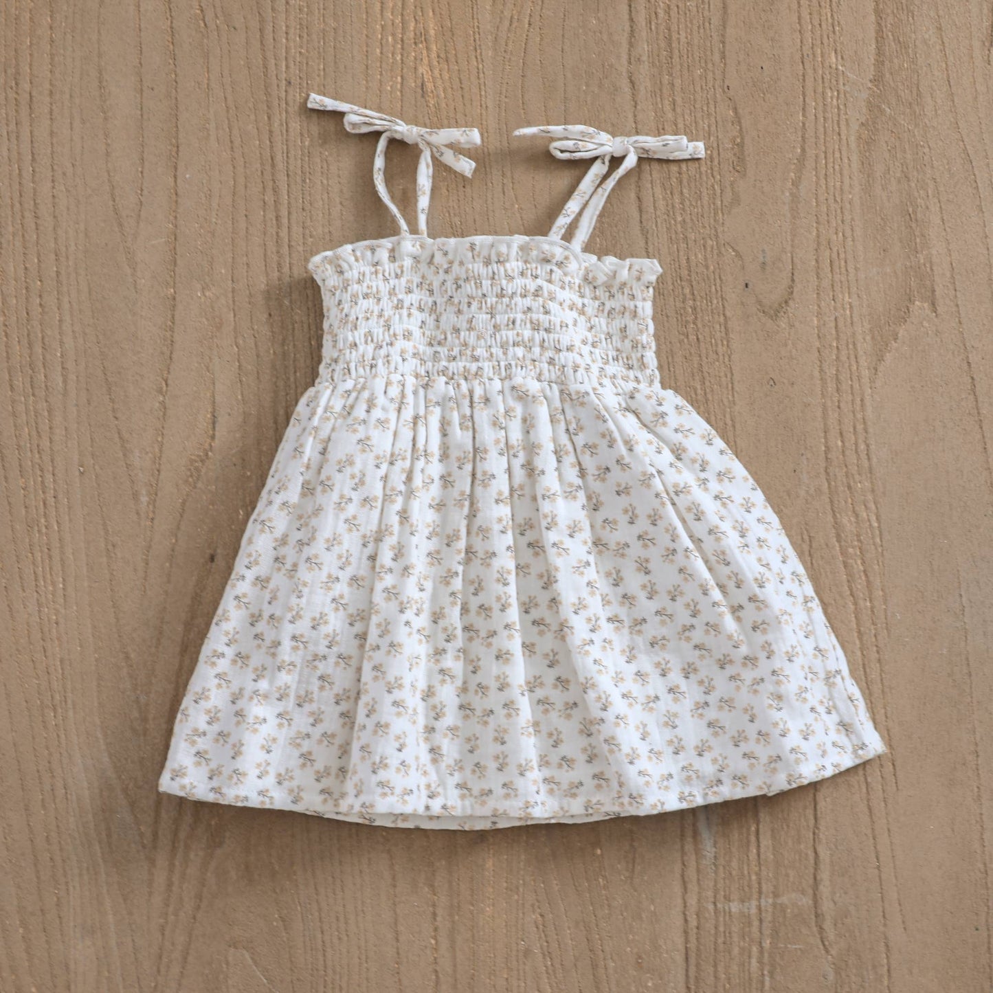 Elena Floral Smocked Baby Dress + Bloomer (Organic Muslin)