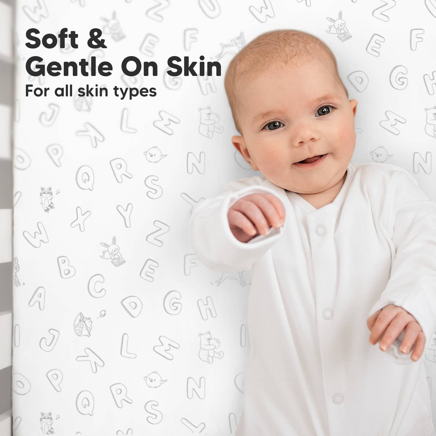 2-pack Organic Cotton Fitted Crib Sheet (ABC Land Cloud)