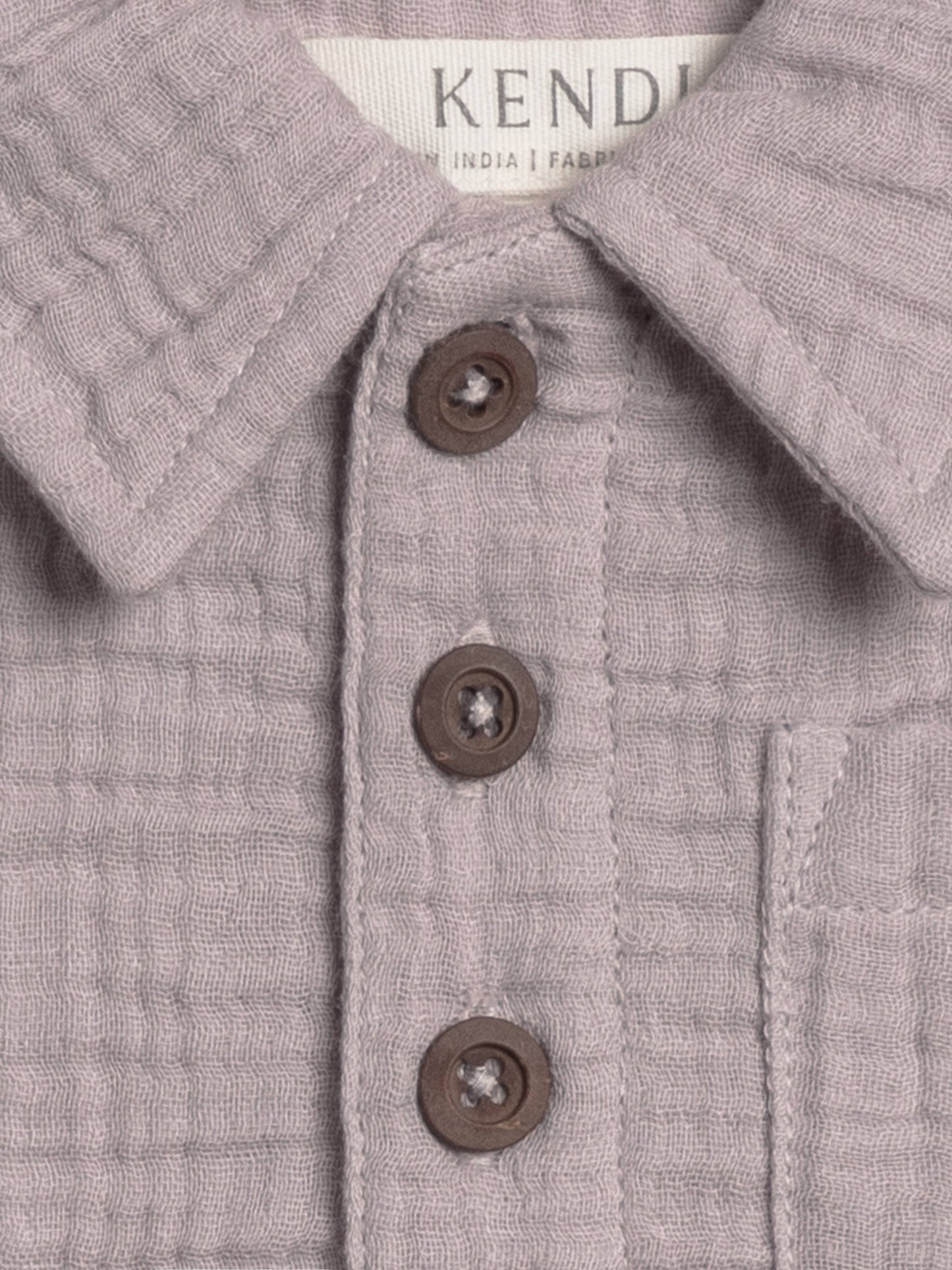 Organic Ezra Muslin Short Sleeve Polo - Lilla