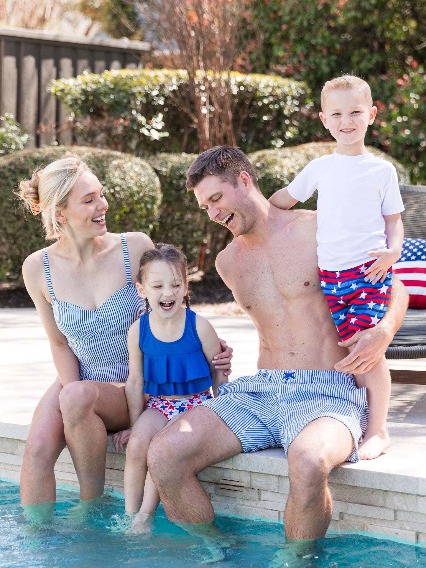 Girls Shimmer Star-Spangled Flounce Bikini