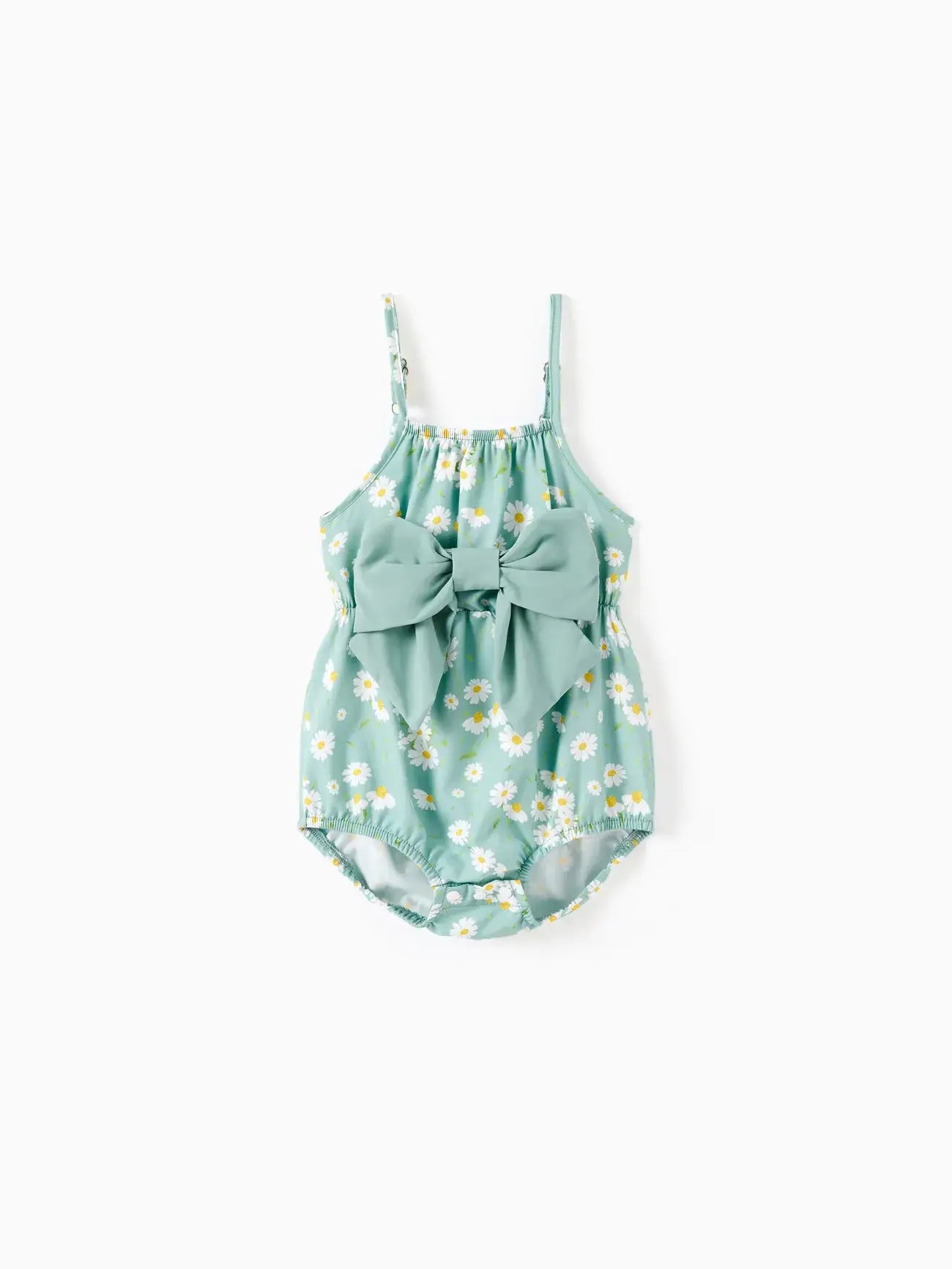 Baby Girl Sweet & Elegant Floral Print Bowknot Romper