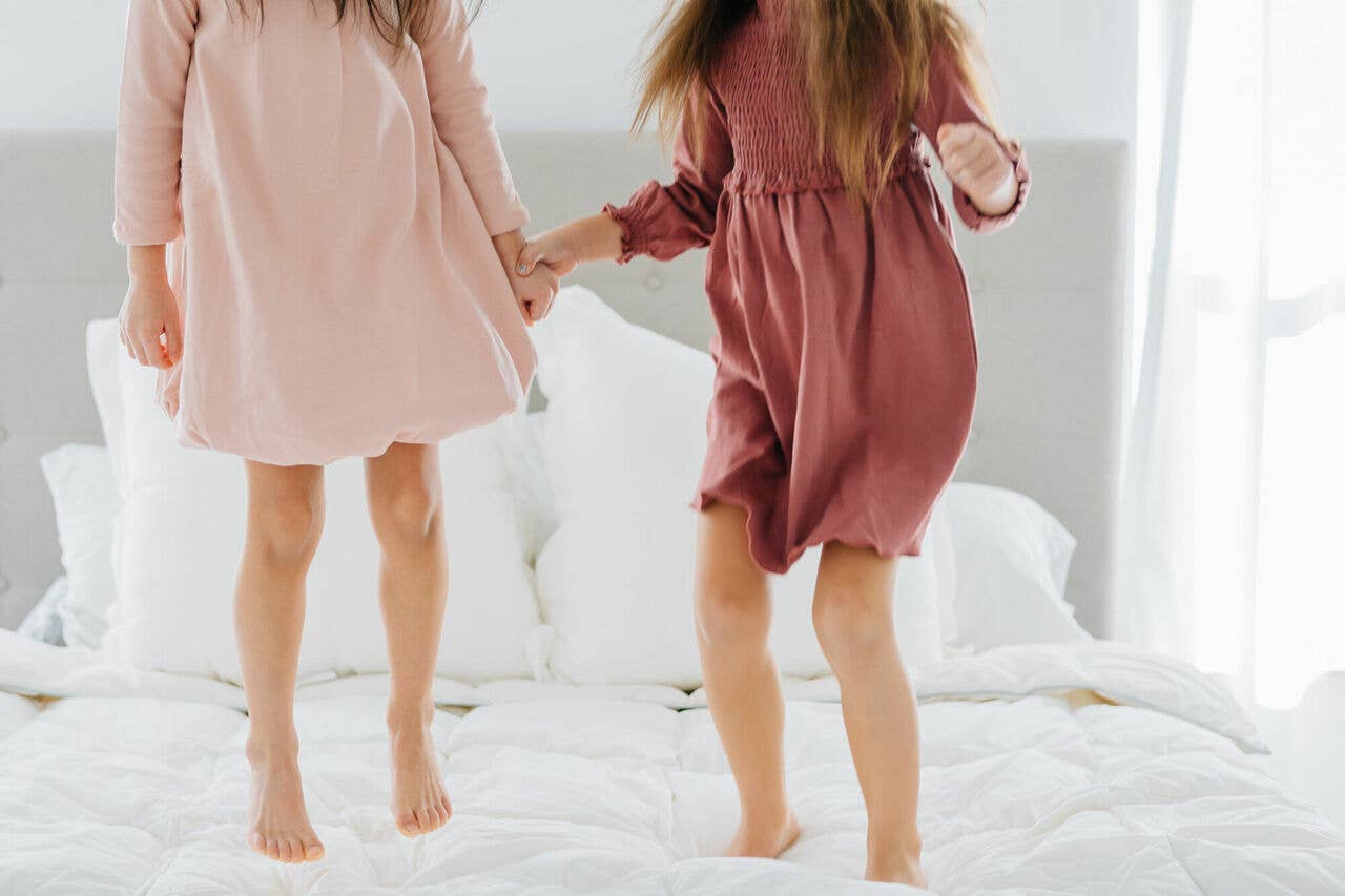 Kids' Organic Smocked Dress in Appleberry