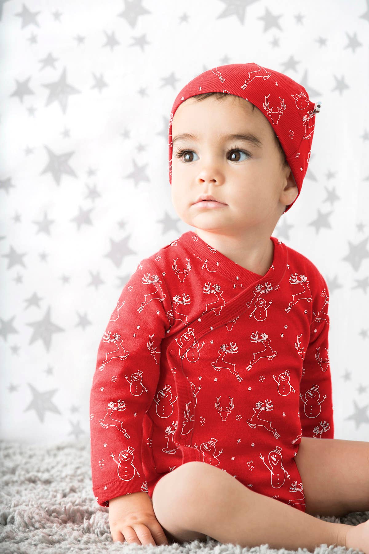 Organic Pattern Long Sleeve Kimono Bodysuit/Onesie