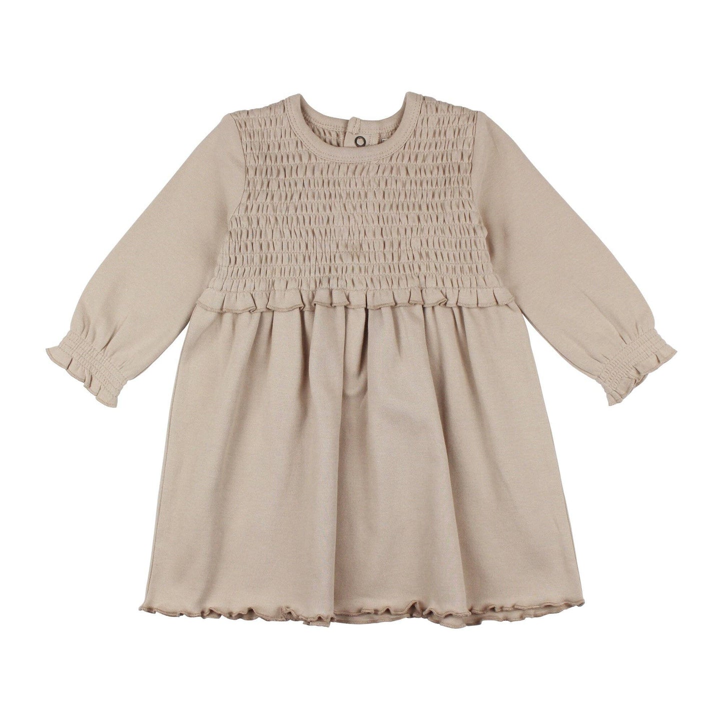Kid's Organic Smocked Dress in Oatmeal